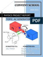 PHYsics Class12 Project Report Cbse 2020 2021 On Topic Ac Generator