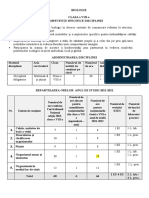 Proiect Didactic de Lunga Durata Biologie Clasa VIII  