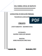 Texto Argumentativo Narrativo Filosofía