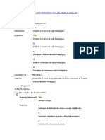 Projetos e Praticas de Ação Pedagogica Questionario 1