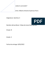 TEMA: ¿Cómo Evitar La Corrosión? Nombre de Alumno: Alberto Antonio Espinoza Parra