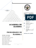 Problemario-ÁLGEBRA I - 2017-2018