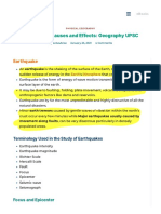 Earthquake Causes and Effects - Geography UPSC