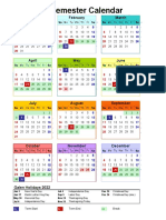 2022 Semester Calendar