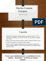 O Direito Comum Europeu - Slides 