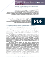 Significados e Sentidos Do Trabalho Do Home-Office - Desafios para A Regulação Emocional