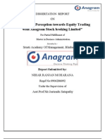 "Customer's Perception Towards Equity Trading With Anagram Stock Broking Limited