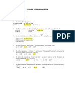 Examen Semanal Química Salazar Quimica