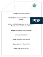 Carrera: Licenciatura en Derecho.: Módulo 15. Internalización Del Derecho en Su Ámbito Privado