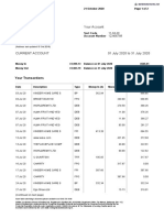 Current Account 01 July 2020 To 31 July 2020: Your Transactions