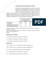 Problema de Programación Lineal Resuelto Con Solver - P4