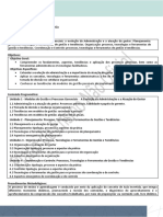 Plano de Ensino: - Conhecer As Tendências de Modelos de Gestão Passíveis de Implementação Na Organização