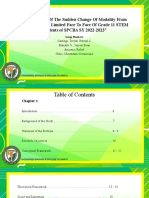 The Impact of The Sudden Change of Modality From Online Class To Limited Face To Face of Grade 11 STEM Students of SPCBA SY 2022-2023