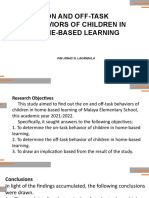 On and Off-Task Behaviors of Children in Home-Based Learning