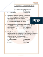 NEET Chemical Control and Coordination Important Questions