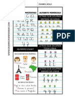 Marca Pagina Letra Cursiva Alfabetização Ficha Individual