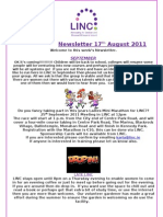 Newsletter 17th August 2011