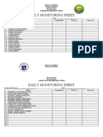 Daily Monitoring Sheet