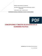 Concepciones y Objetos de Estudios de La Economía Política