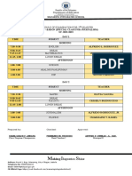 Schedule of Exam Q2 Grade 7 10 SPJ