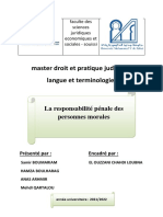 La Responsabilité Pénale Des Personnes Morales