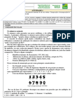 Atividade 1 Tema Ordenacao de Numeros 5o Ano para Imprimir