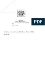 Statistics Traning Exam Answer