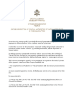 APOSTOLIC LETTER Issued Motu Proprio