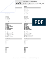 Focus2 2E Unit Test Vocabulary Grammar UoE Unit2 GroupA B ANSWERS