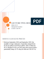 Lecture Two: Demand: Imba Nccu Managerial Economics Lecturer: Jack Wu