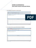 Pasos para Realizar Diseño Factorial Con Minitab