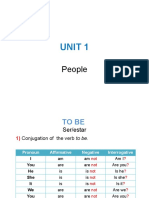 UNIT 1 Part 1 Verb To Be.