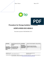 AzSPU SSOW Procedure For Energy Isolation (Process)