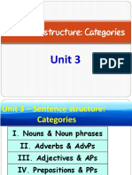 UNIT 3, Sentence Structure - Categories - Handout