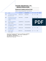 Standard Settlement Instructions