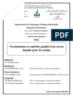 Formulation Et Contrôle Qualité D'un Savon Liquide Pour Les Mains