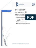 Evolución y Taxonomía Del Mantenimiento