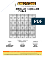 Sopa de Letras de Reglas Del Fútbol