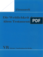 Die Weltlichkeit Des Alten Testaments by Zimmerli, Walther