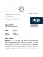 Roads Contractor Company V Victoria Nambahu &amp 2 Others. Judg. LCA 97-09. Muller J. 12 Aug 11