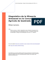 Milkan Aymans. (1995) - Diagnóstico de La Mineería Artesanal en La Comunidad Agrícola de Quebrada de Talca