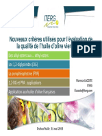 Nouveaux Criteres Pour Levluation de La Qualite de Lhuile Dolive Vierge Extra