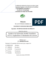 Synthese Des Hydroxides Doubles Lamellaires (H.D.L) Application À L'elimination Du Lixiviat