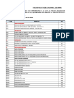 Presupuesto - Adicional de Obra #01