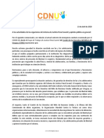 Comunicado Sobre Emergencia Sanitaria y Situación INISA. 13 - 4 - 2020