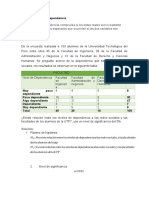 Prueba de Independencia y Regresion Lineal