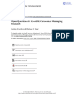 Open Questions in Scientific Consensus Messaging Research