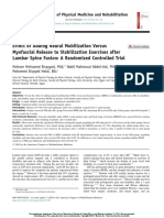 Effect of Adding Neural Mobilization Versus Myofascial Release To Stabilization Exercises After Lumbar Spine Fusion - A Randomized Controlled Trial