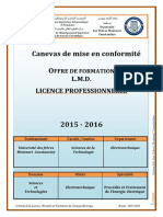 Canevas de Mise en Conformité O: L.M.D. Licence Professionnelle