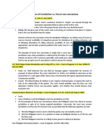 Assumption of Jurisdiction Vs Forum Non-Conveniens - Notes